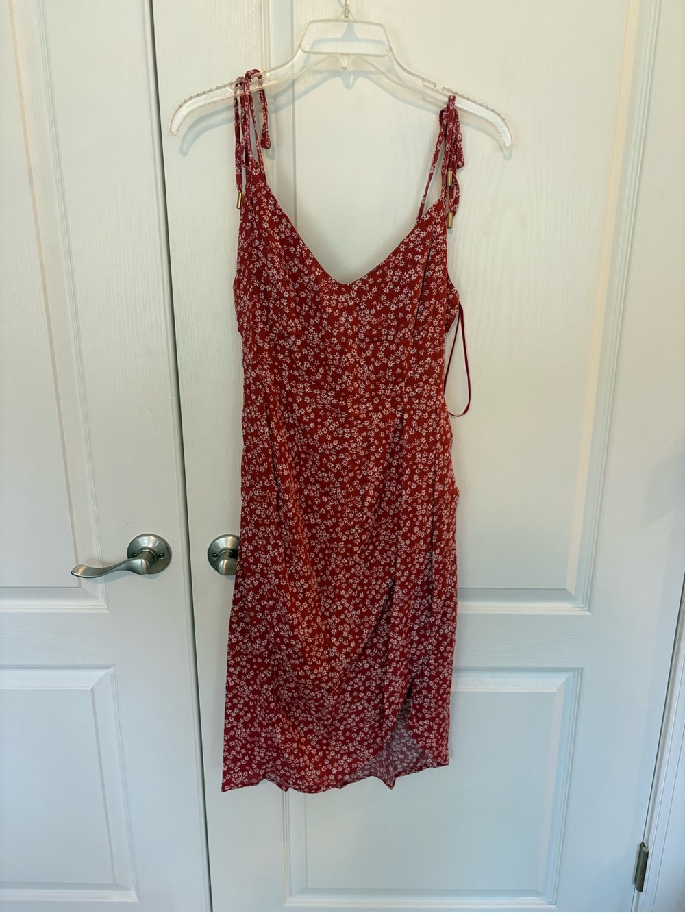 Hello Molly Red Floral Tie-Strap Midi Dress